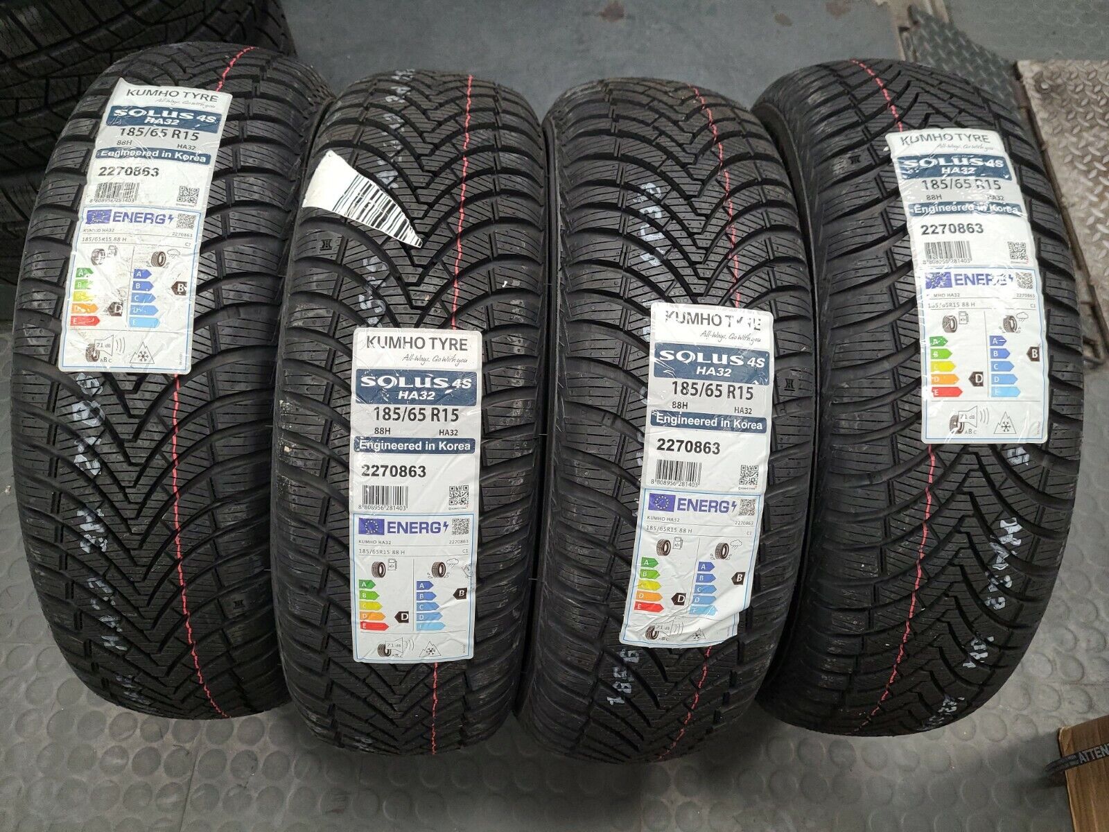 PNEUMATICI AUTO 185/65 R15 4 KUMHO SOLUS 4 STAGIONI 3PMSF - immagine 2