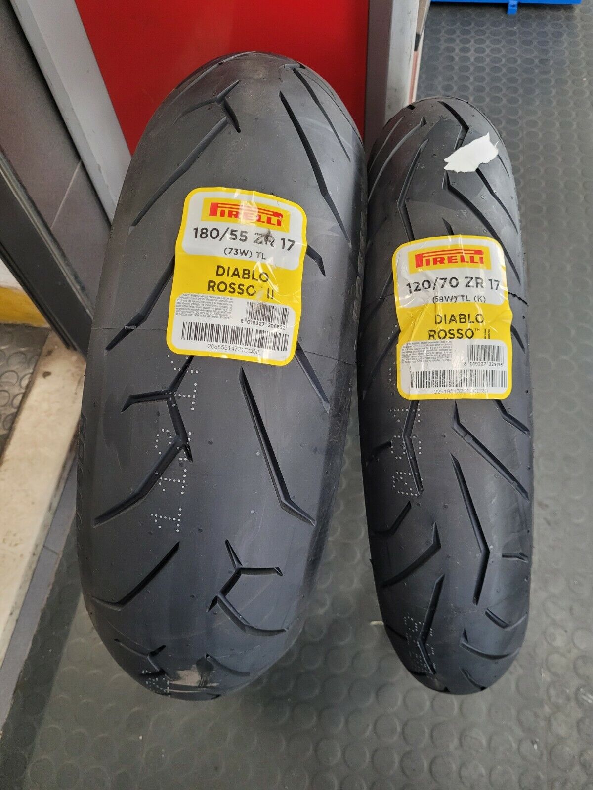 COPPIA GOMME MOTO PIRELLI DIABLO ROSSO2 120/70 ZR 17 58W + 180/55 ZR 17 73W - immagine 2