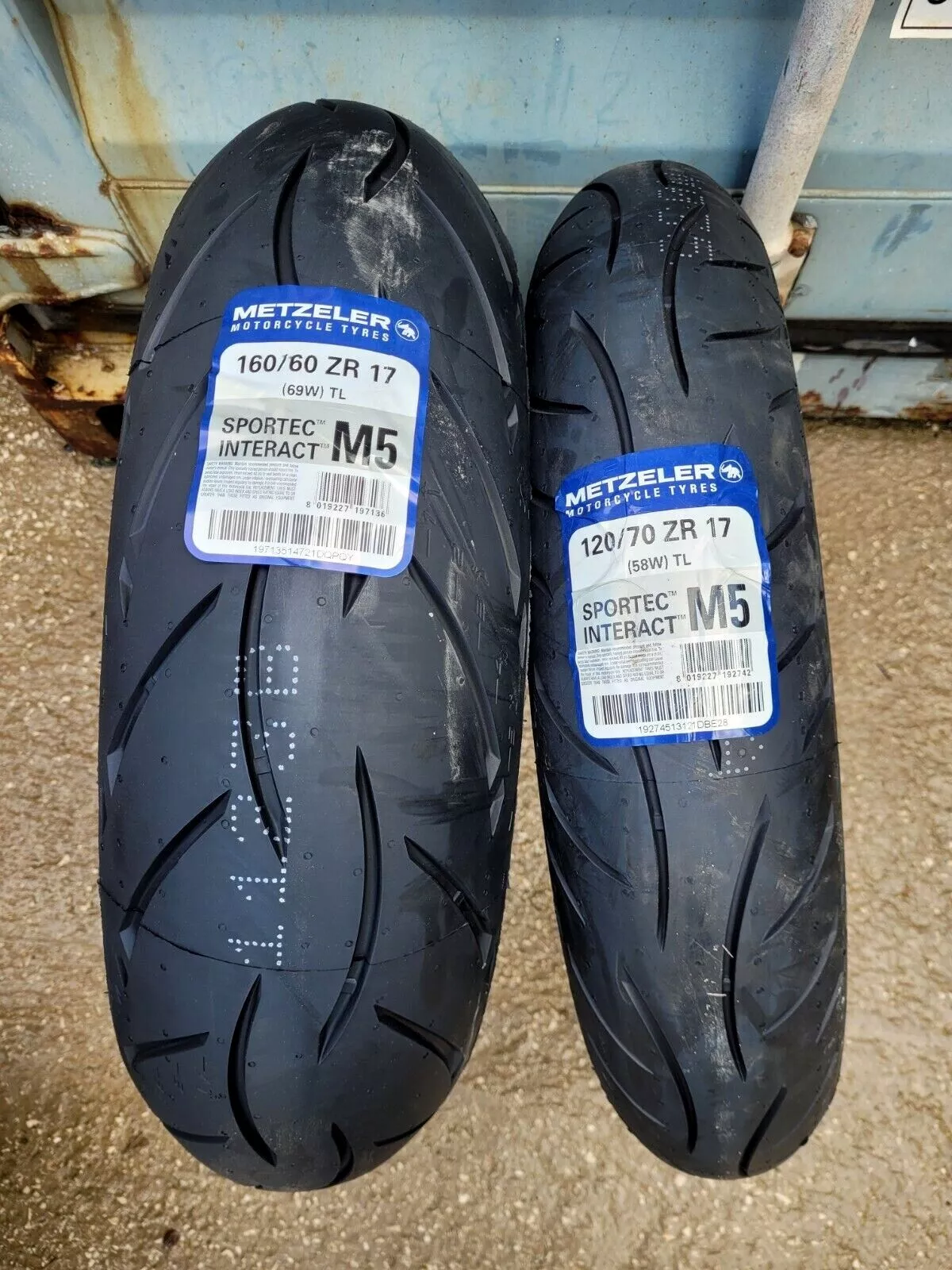 COPPIA GOMME MOTO METZELER INTERACT M5 120/70 58W ZR17 + 160/60 69W ZR17 - immagine 3